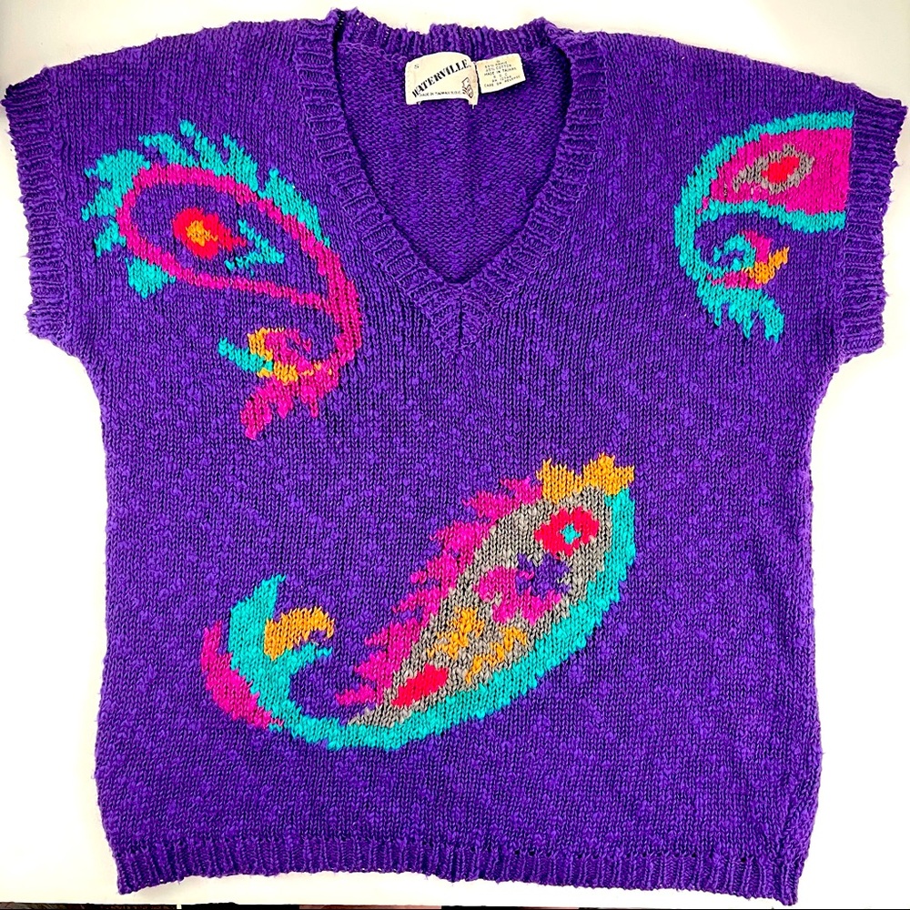 Multicolor Short sleeve Vintage Sweater size Small